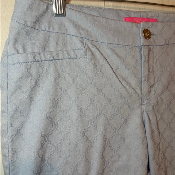 Lilly Pulitzer Kelly Light Blue Textured Pants 6 - Picture 8 of 11